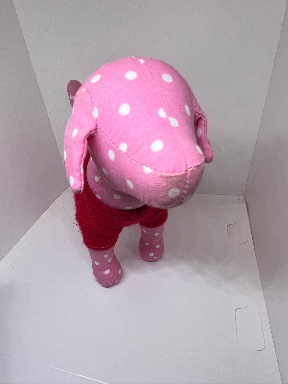 PINK Victoria's Secret Pink Polka Dot Plush Trio with Yellow, Red & Blue Tees - Picture 5 of 7